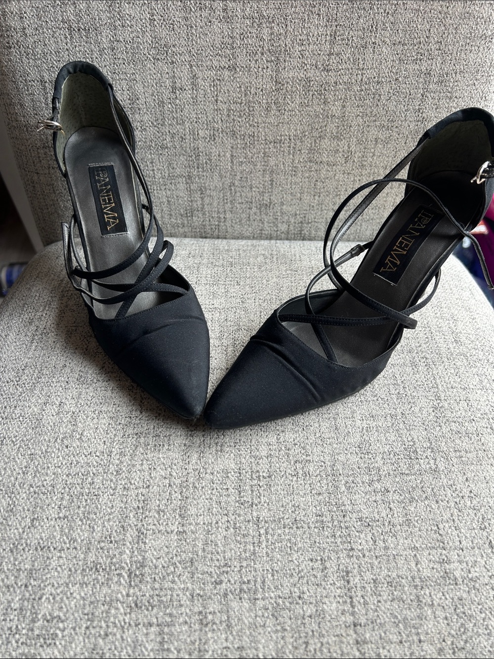 Ipanema Black Pointed Toe Strappy Women's Heels